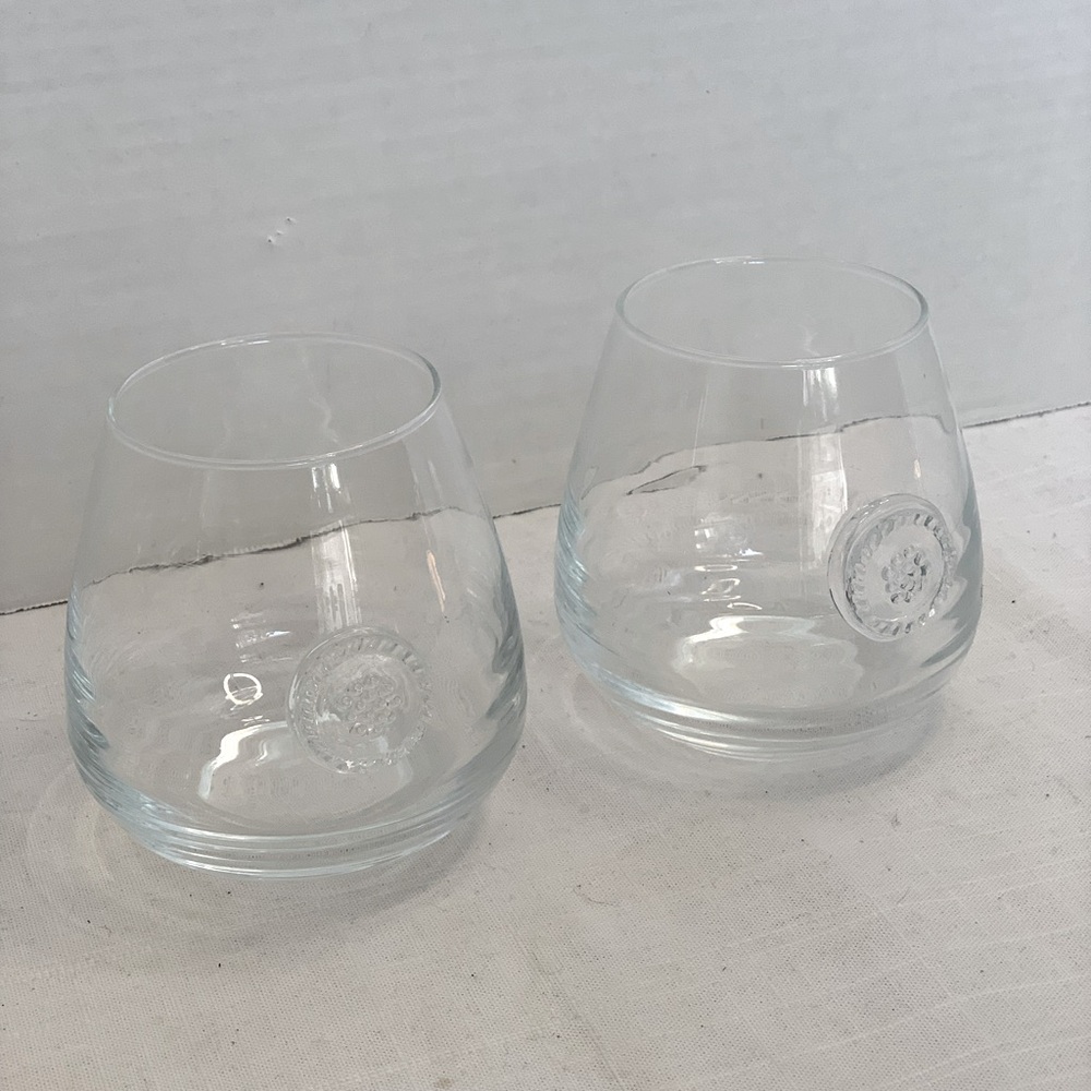JULISKA | Set of 2 | 4” Berry and Thread Stemless Red Wine Glasses | Signed